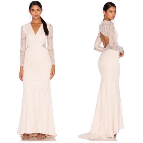 NEW TULAROSA X REVOLVE BOHO IVORY LACE LONGSLEEVE WEDDING DRESS GOWN 4 - Picture 8 of 17